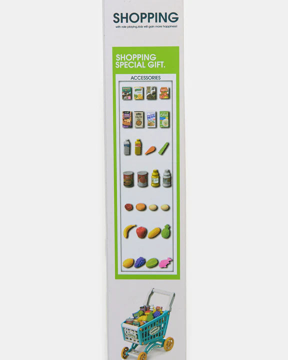 60 Pcs Toddler Shopping Cart Playset β Pretend Play Grocery Trolley with Food & Accessories UAE