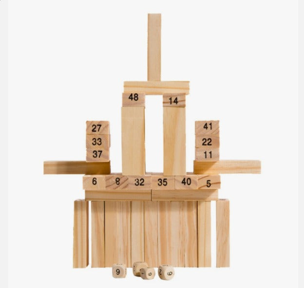 Tumbling Wooden Tower Blocks Game β 54 Piece Jenga Style Stacking Game for Kids & Family Fun UAE