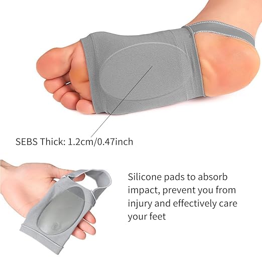 Plantar Fasciitis Arch Support Sleeves – Foot Compression Wrap with Gel Pad for Pain Relief & Tendon Support