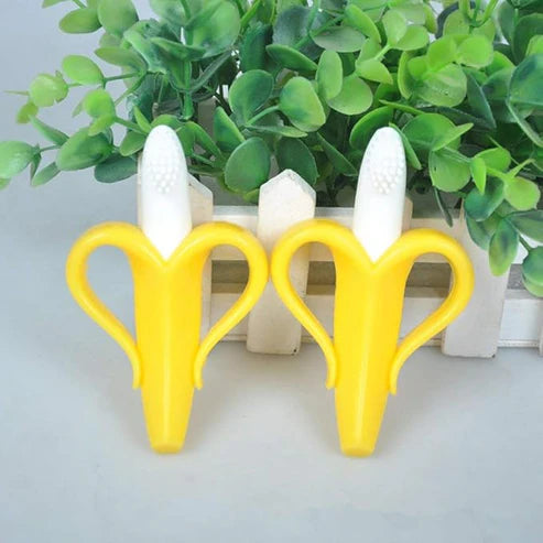 Baby Banana Teether Brush β Safe Silicone Toothbrush for 3β12M