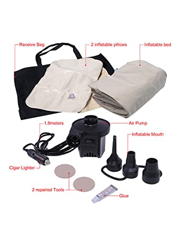 Car Back Seat Air Mattress with Pump โ Travel Bed for SUV, Sedan & Camping โ 300KG Load | Beige