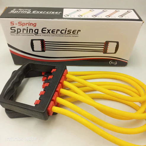 5-Spring Chest Expander Resistance Band – Adjustable Arm & Shoulder Strengthener for Men & Women