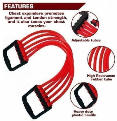 5-Spring Chest Expander Resistance Band – Adjustable Arm & Shoulder Strengthener for Men & Women