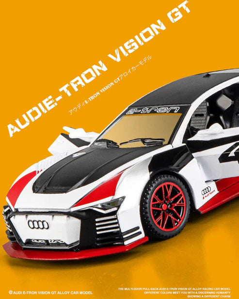 سيارة لعبة Audi e-Tron Vision GT المصبوبة - حركة سحب للخلف وتفاصيل واقعية