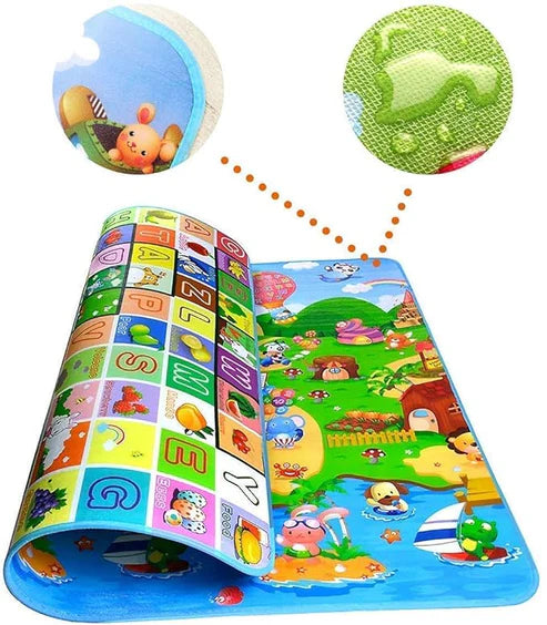Double-Sided Baby Crawling Mat β Extra Soft, Waterproof, Foldable & Educational Play Mat for Infants & Toddlers