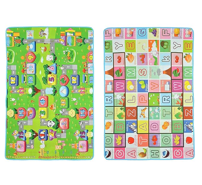 Double-Sided Baby Crawling Mat β Extra Soft, Waterproof, Foldable & Educational Play Mat for Infants & Toddlers