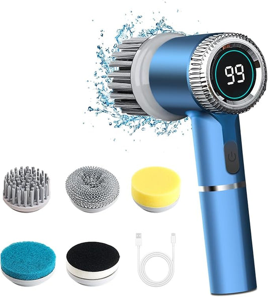 5-in-1 Rechargeable Electric Cleaning Brush – Wireless & Waterproof for Kitchen & Bathroom (UAE)