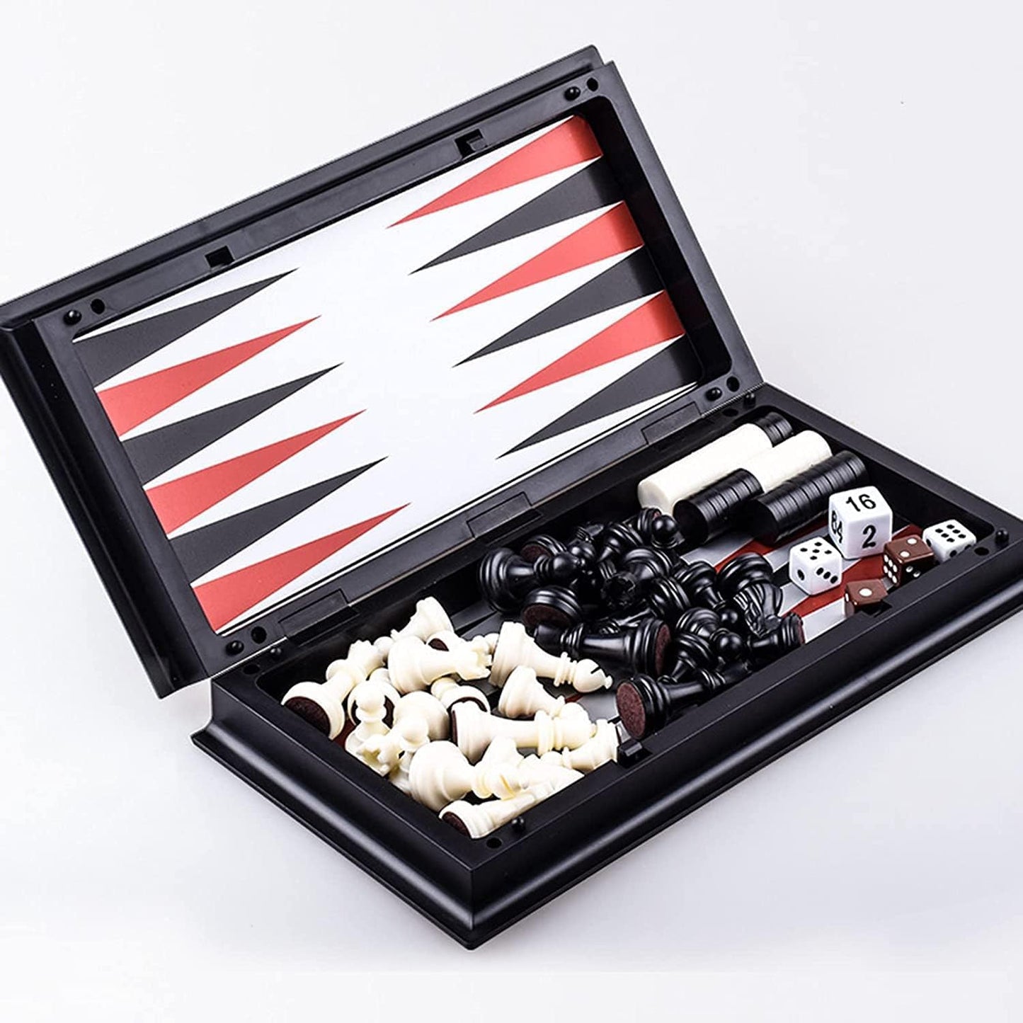 3-in-1 Magnetic Chess, Checkers & Backgammon Folding Board Game – Portable Travel Set for Kids & Adults UAE