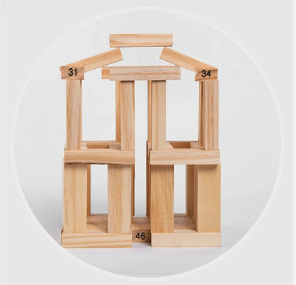 Tumbling Wooden Tower Blocks Game – 54 Piece Jenga Style Stacking Game for Kids & Family Fun UAE