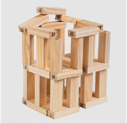 Tumbling Wooden Tower Blocks Game – 54 Piece Jenga Style Stacking Game for Kids & Family Fun UAE