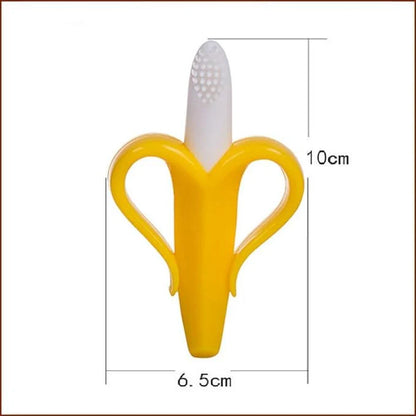 Baby Banana Teether Brush – Safe Silicone Toothbrush for 3–12M