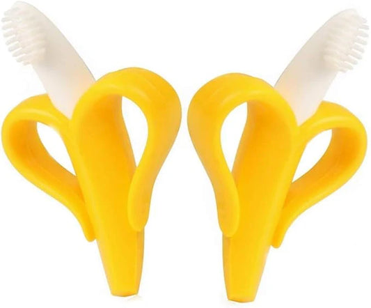 Baby Banana Teether Brush – Safe Silicone Toothbrush for 3–12M