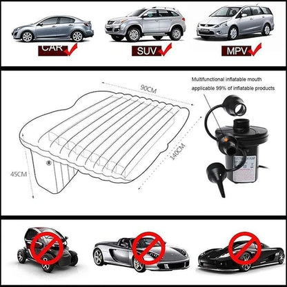 Car Back Seat Air Mattress with Pump – Travel Bed for SUV, Sedan & Camping – 300KG Load | Beige