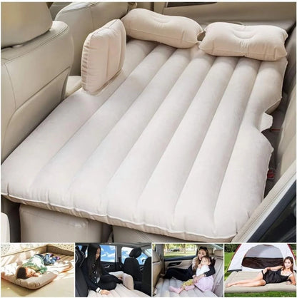 Car Back Seat Air Mattress with Pump – Travel Bed for SUV, Sedan & Camping – 300KG Load | Beige