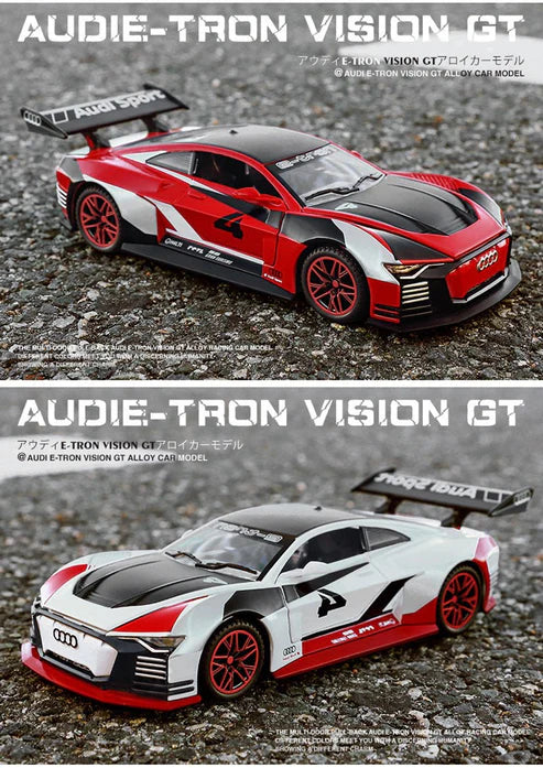 سيارة لعبة Audi e-Tron Vision GT المصبوبة - حركة سحب للخلف وتفاصيل واقعية