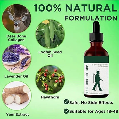 Height Booster Growth Drops – Natural Height Enhancer Formula for Teens & Adults (30ml)