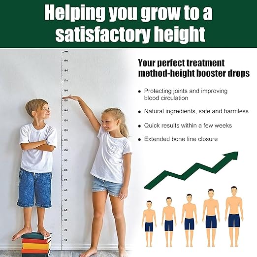 Height Booster Growth Drops – Natural Height Enhancer Formula for Teens & Adults (30ml)