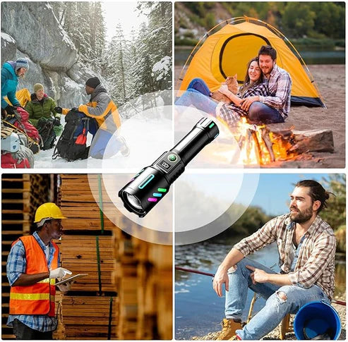 Kezu Rechargeable Super Bright Flashlight – Waterproof, LED Zoom Torch for Camping, Car & Emergency Use