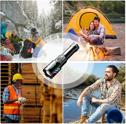 Kezu Rechargeable Super Bright Flashlight – Waterproof, LED Zoom Torch for Camping, Car & Emergency Use