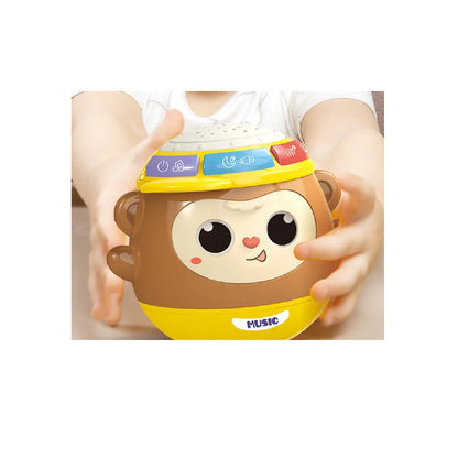Musical Monkey Baby Tumbler Toy – 5-in-1 Light & Sound Wobble Toy for Toddlers (Non-Toxic, Safe & Fun)