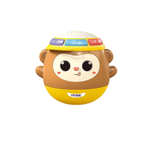 Musical Monkey Baby Tumbler Toy – 5-in-1 Light & Sound Wobble Toy for Toddlers (Non-Toxic, Safe & Fun)
