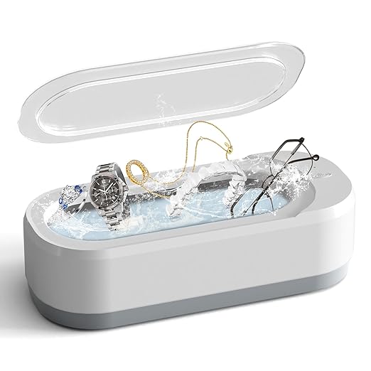 Ultrasonic Jewelry & Eyeglass Cleaner – Silent & Deep Cleaning in 3 Minutes | USB Rechargeable