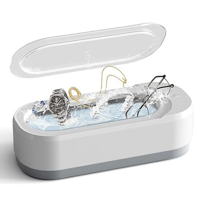 Ultrasonic Jewelry & Eyeglass Cleaner – Silent & Deep Cleaning in 3 Minutes | USB Rechargeable