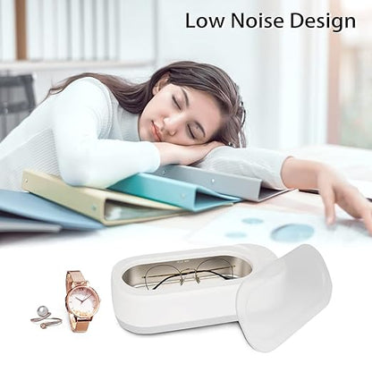 Ultrasonic Jewelry & Eyeglass Cleaner – Silent & Deep Cleaning in 3 Minutes | USB Rechargeable