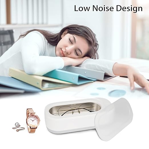 Ultrasonic Jewelry & Eyeglass Cleaner – Silent & Deep Cleaning in 3 Minutes | USB Rechargeable